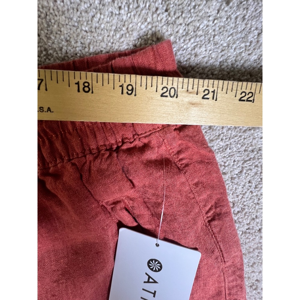 Athleta Retreat Linen Wide Leg Pant 22 Terracotta Red High Rise New NWT Summer - Picture 7 of 11